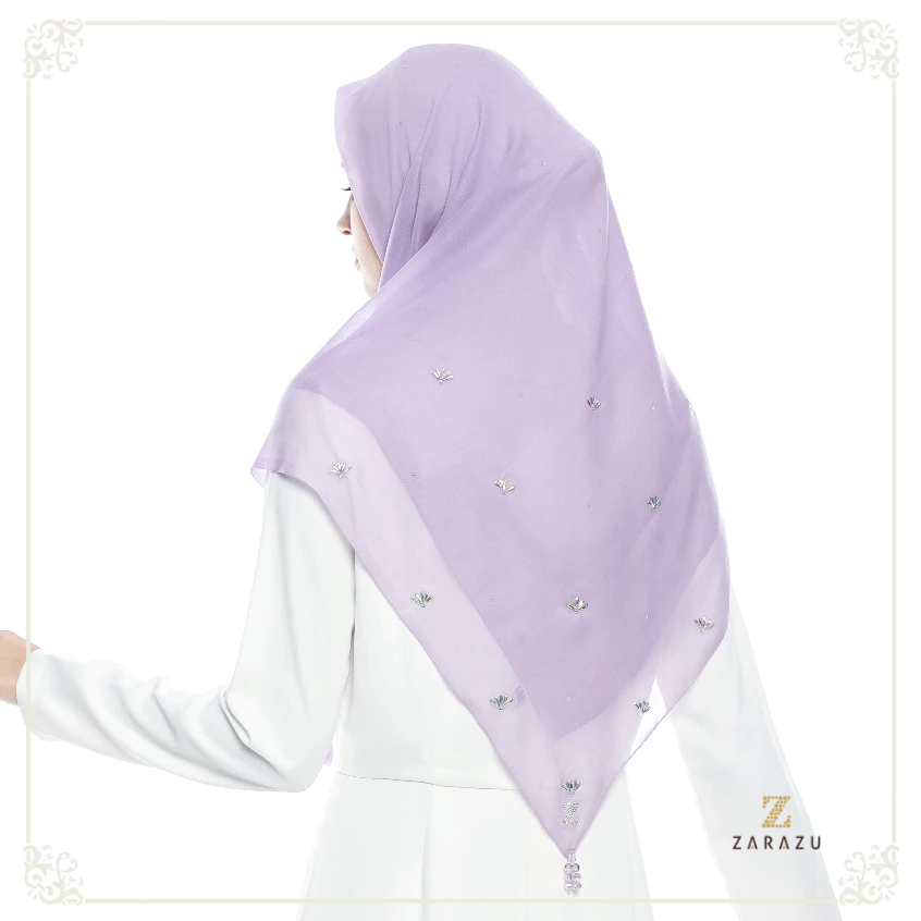 Lina Madinah - Renka Series Miranda Flower Scarf Paris Japan Crystal Premium by Zarazu