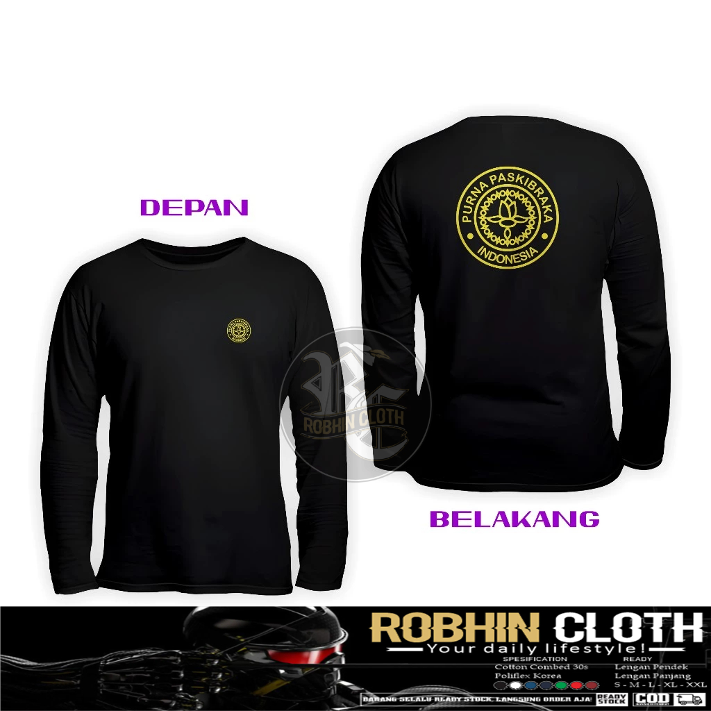 Kaos Baju Paskibra Purna Paskibraka Logo Lengan Panjang Baju Distro