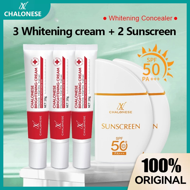 CHALONESE Paket Glow Whitening Series (Cream Whitening + Sunscreen SPF 50 PA+++) Daily Skincare Peng