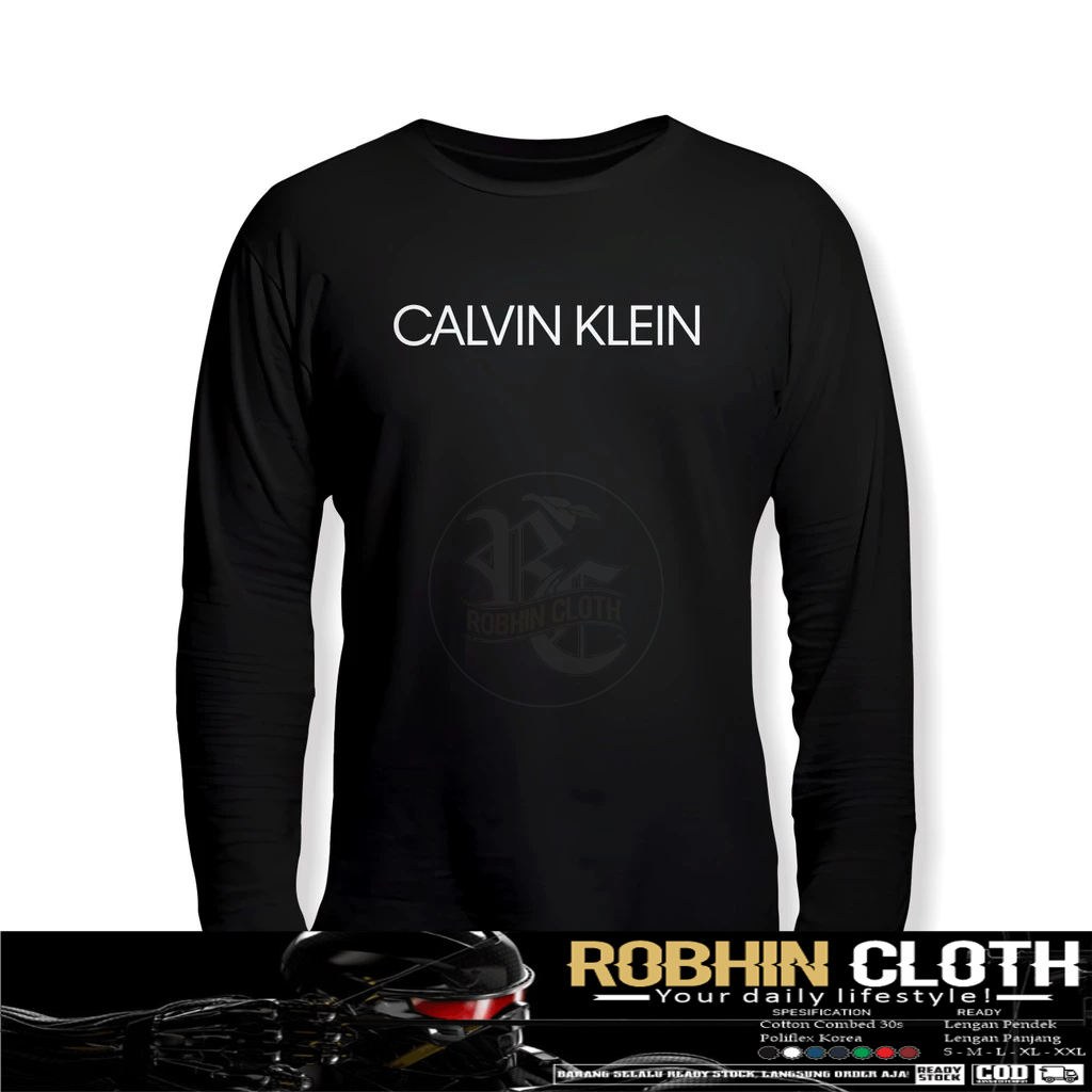 Kaos Baju Calvin Klein Logo Lengan Panjang Kaos Distro