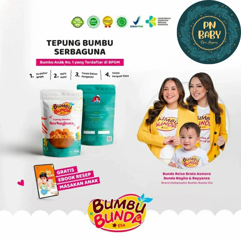 

Bumbu Bunda Elia Tepung Bumbu Serbaguna Tepung Crispy Non Pengawet Non MSG MPASI