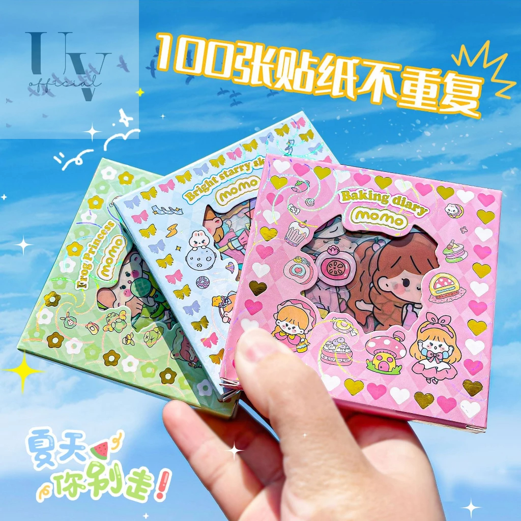 

100 Lembar Stiker Momo kartun korea lucu anti air Dekorasi handbook scrapbook DIY Stiker mainan anak-anak Stiker gelas mangkuk botol dan lain-lain