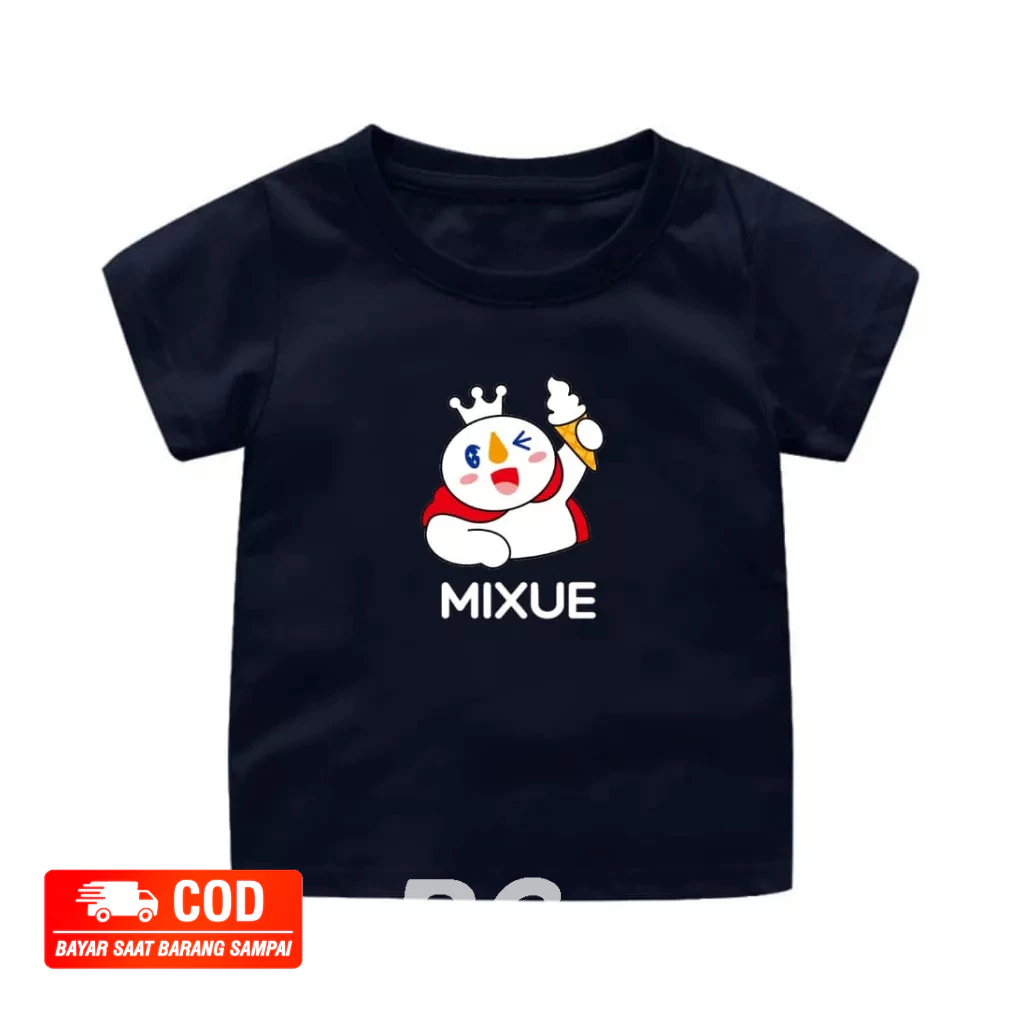 Kaos Baju Atasan anak Mixue laki laki cowok unisex murah usia 1 2 3 4 5 6 7 8 9 10 tahun lucu import