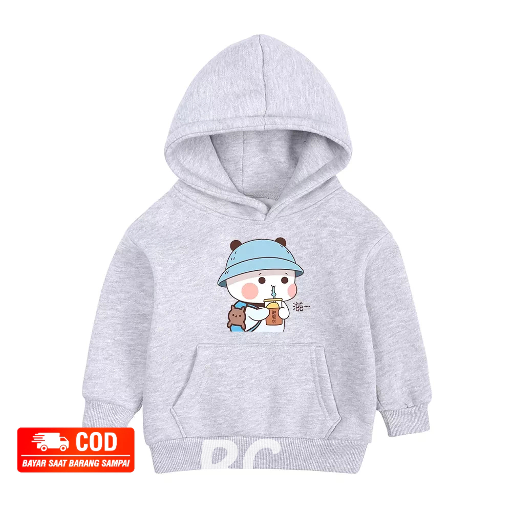 Jaket Sweater Hoodie Hodie anak Boba lucu perempuan cewek unisex distro murah import usia 1 -12 tahu