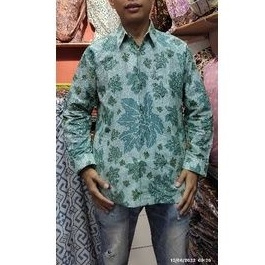 kemeja batik pria hijau sage_hijau mint _batik seragam pesta