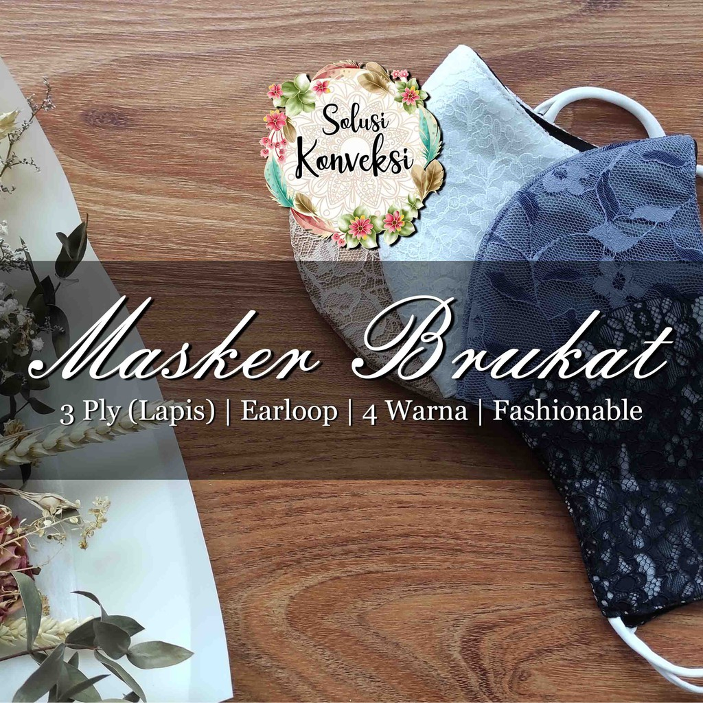 Masker Kain Brokat Lace / Masker Kain Lace