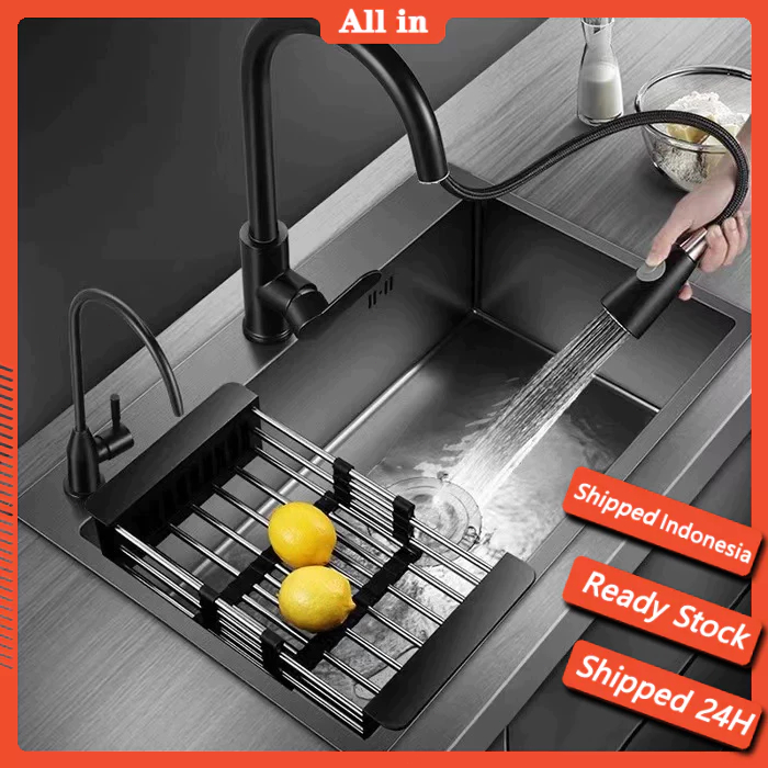 Paket Lengkap Kitchen Sink Hitam Sink Stainless Kitchen Sink sink cuci piring hitam tempat cuci piri