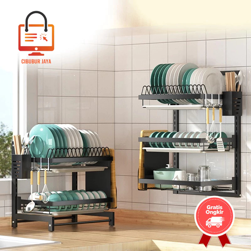 CIBUBUR JAYA RAK PIRING WESTAFEL STAND GANTUNG PIRING DINDING DAPUR TEMPAT RAK SUSUN TIRISAN PIRING 