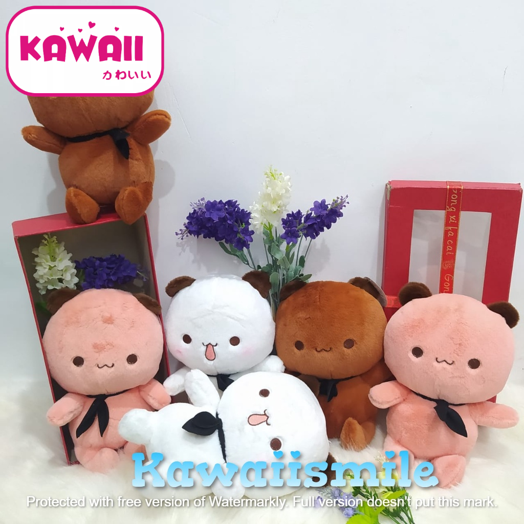 KS/Boneka Plush Toys Animal Mitao Cat Goma Peach Cute Animal Soft Pluffy