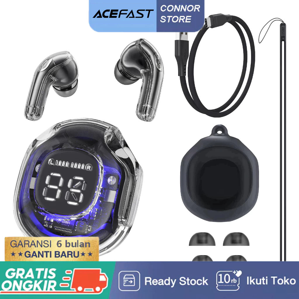 ACEFAST earphone T8 bright black
