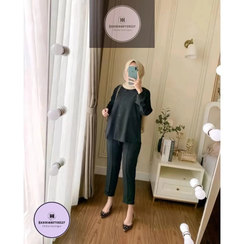 Setcel kemeja moscrepe//style remaja masa kini//setelan wanita terbaru