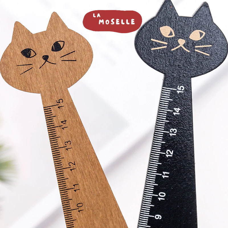 

La Moselle - [SK36] Penggaris sekolah Motif ruler kayu bentuk kucing lucu