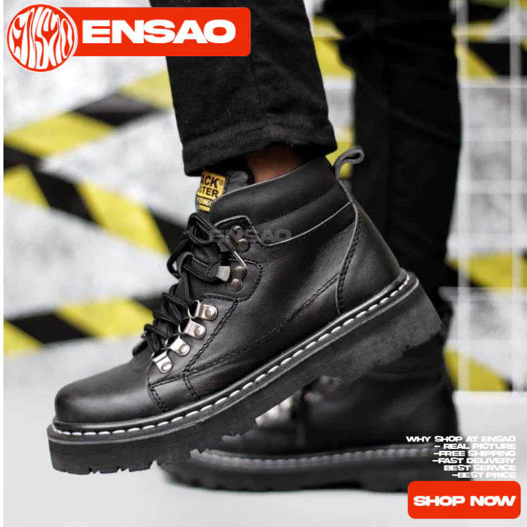 Sepatu Pria Boots Tinggi Kulit Asli Pria