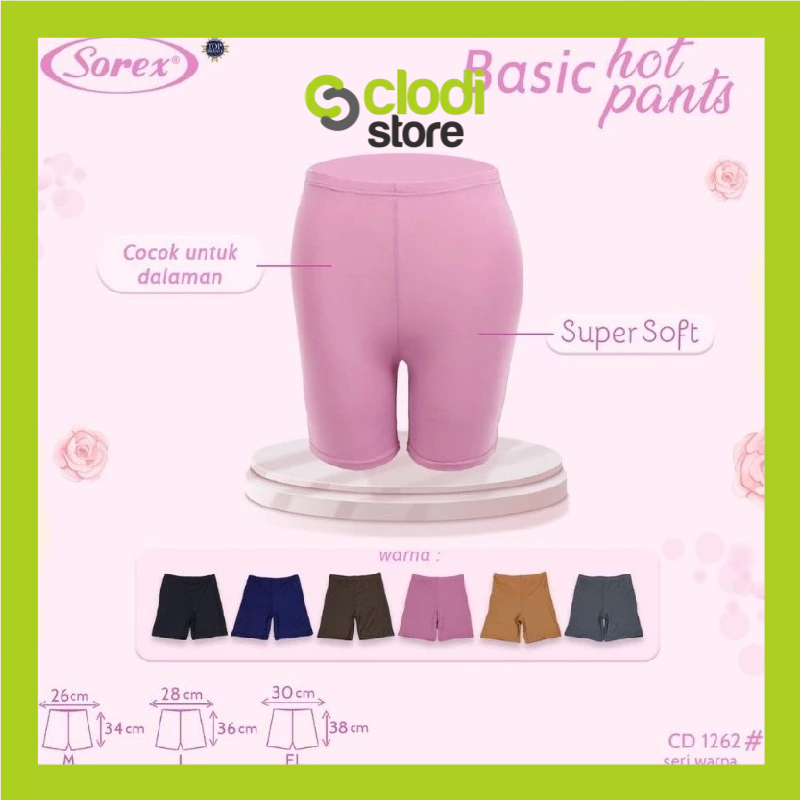 SOREX BASIC HOT PANTS K351 - SHORT PANT WANITA SOREX UNDERWARE ART 1262 HARGA PER 1 PCS