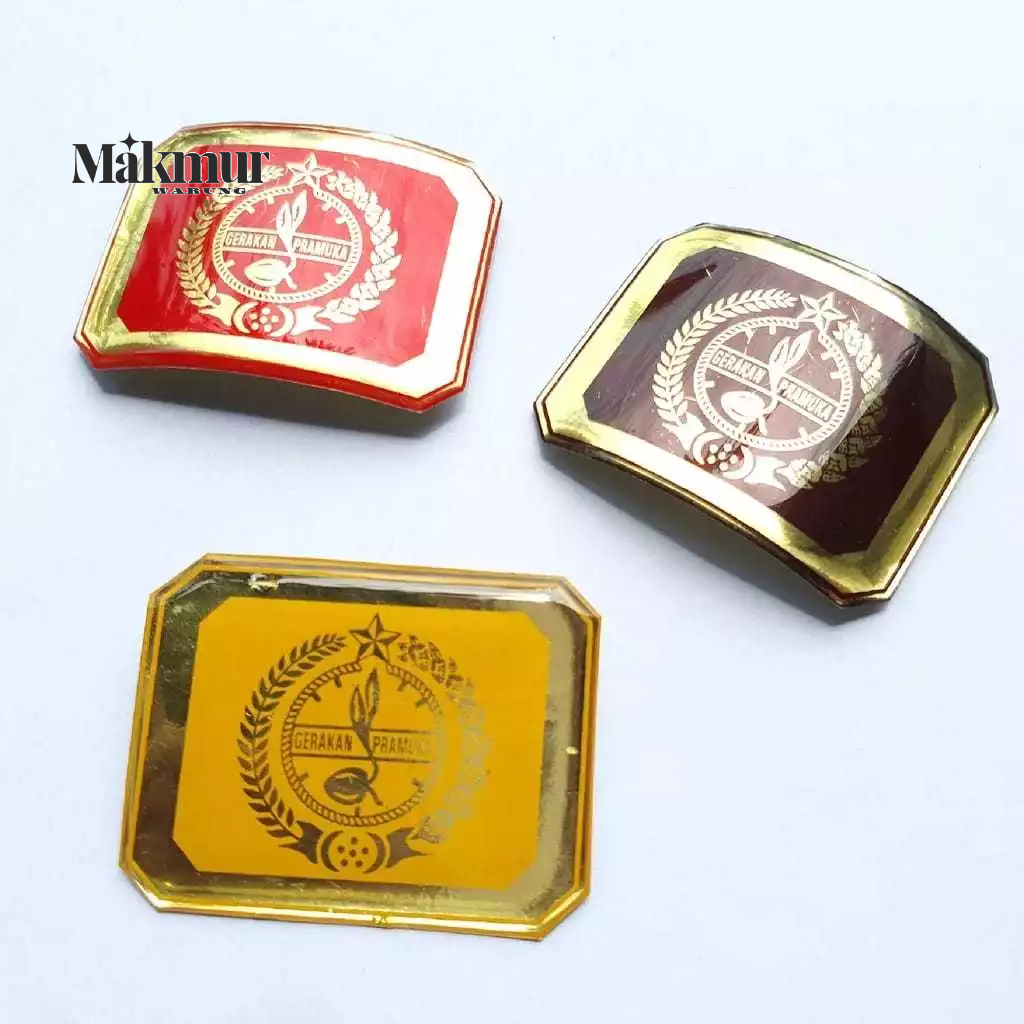 Tanda topi Pramuka putra besar Kuningan Emblem  SD, SMP, SMA Premium