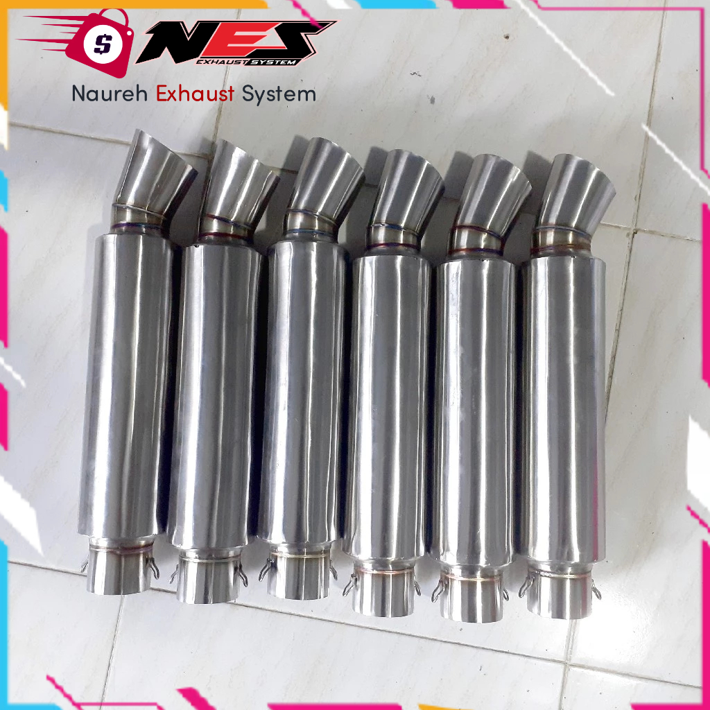 Silencer Tabung Knalpot Samlong Stainless / Ready inlet 38 dan 50 / silencer kidal