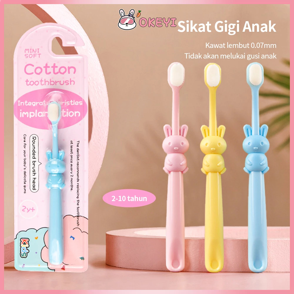 OKEYI Sikat gigi anak bayi lembut gosok gigi untuk 2-12Tahun