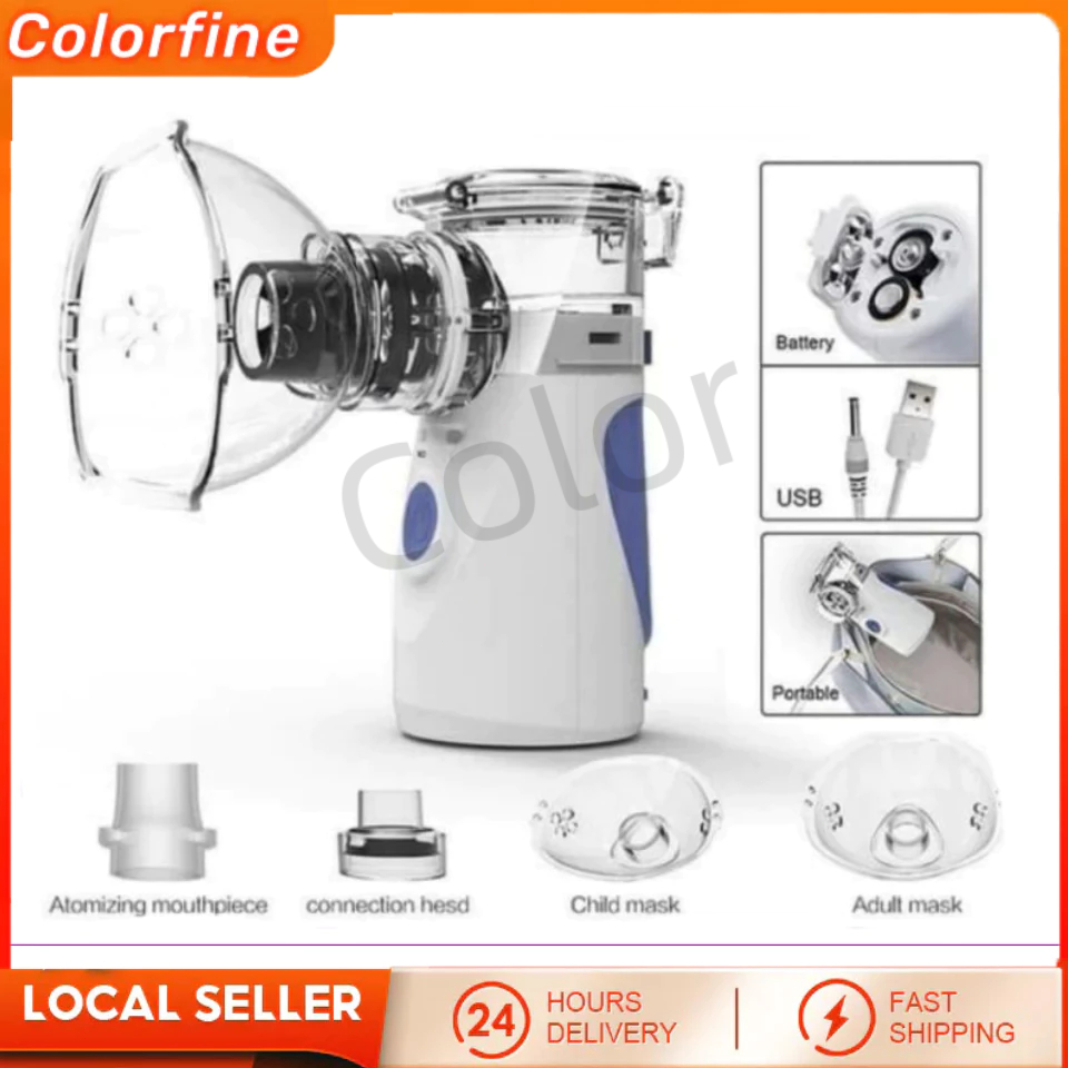 【COD】Mini Portable Mesh Nebulizer Murah Alat Terapi Bantu Pernapasan Asma Inhaler Inhalasi