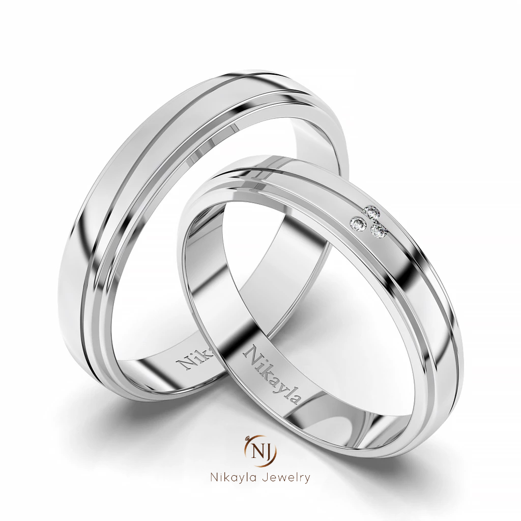 Nikayla Jewelry -  Cincin Couple Perak Silver Emas Tunangan Murni