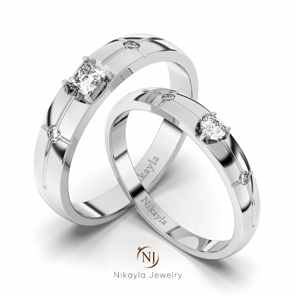 Nikayla Jewelry - Cincin Nikah Tunangan Couple Palladium