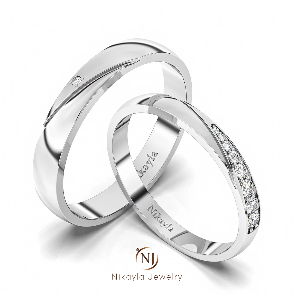 Nikayla Jewelry - Cincin Nikah Couple Perak Cincin Tunangan