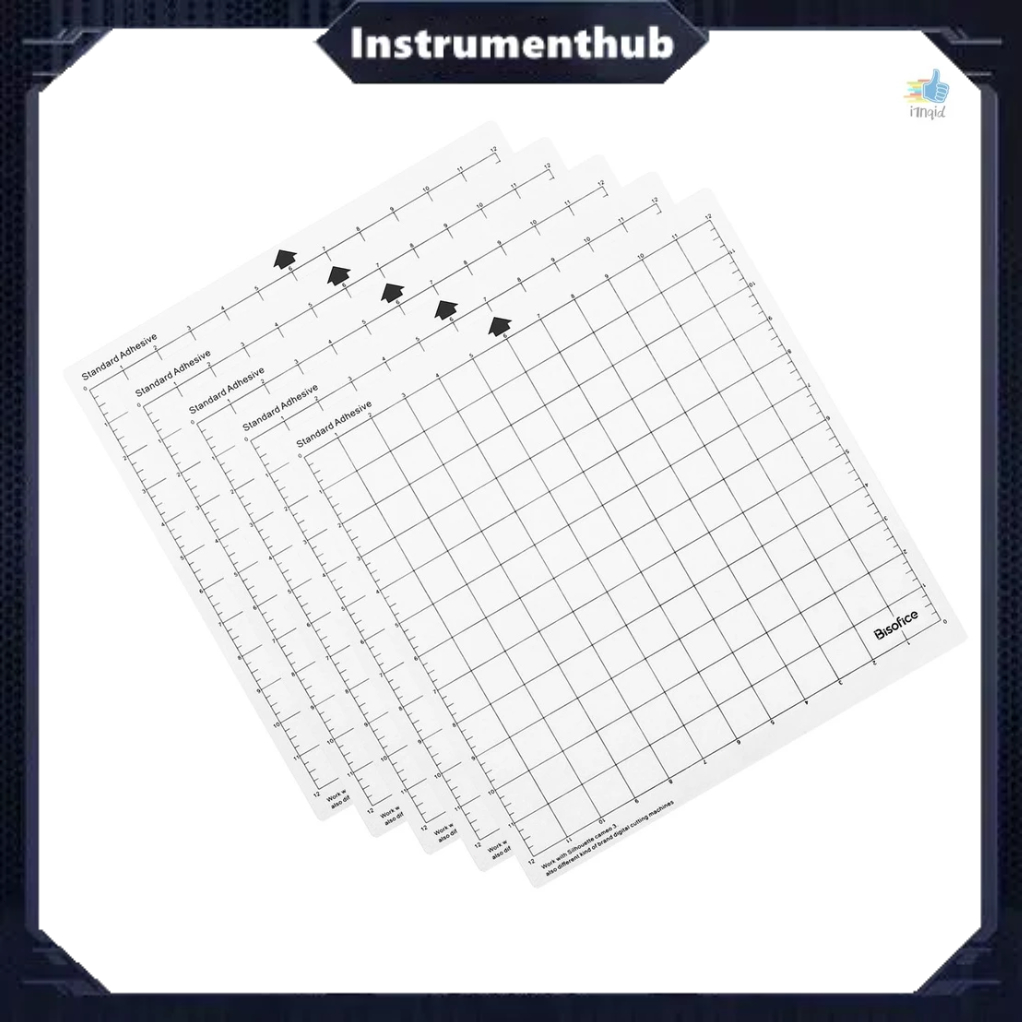 

[Local Delivery]Bisofice Replacement Cutting Mat Transparent Adhesive Cricut Mat with Measuring Grid 12 by 12-Inch for Silhouette Cameo Cricut Explore Plotter Machine 5PCS #Instrumenthub
