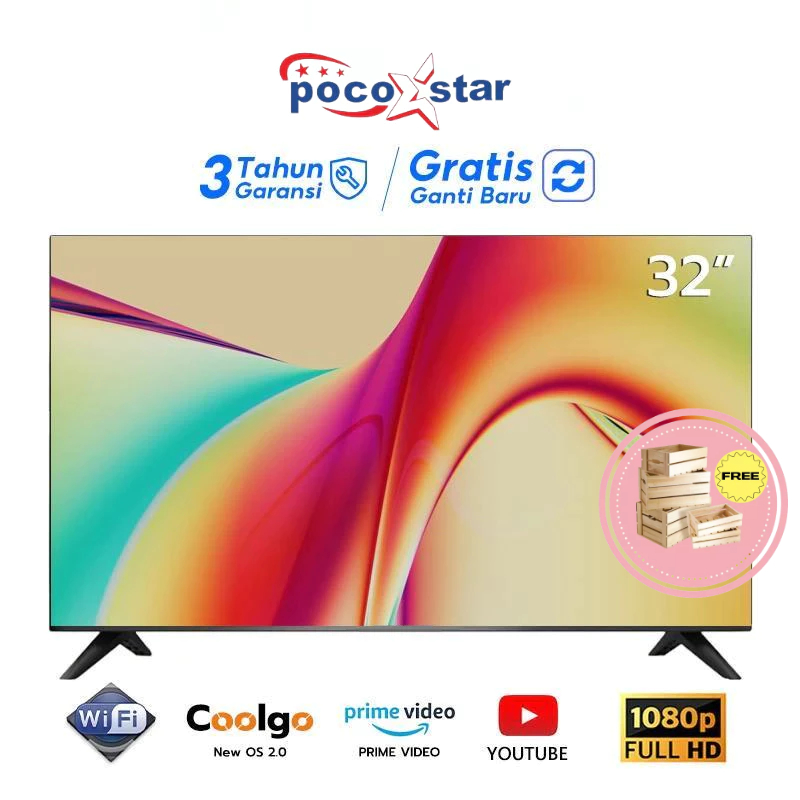 POCOSTAR TV Digital 32 inch Smart TV Android 11.0 Ready Televisi