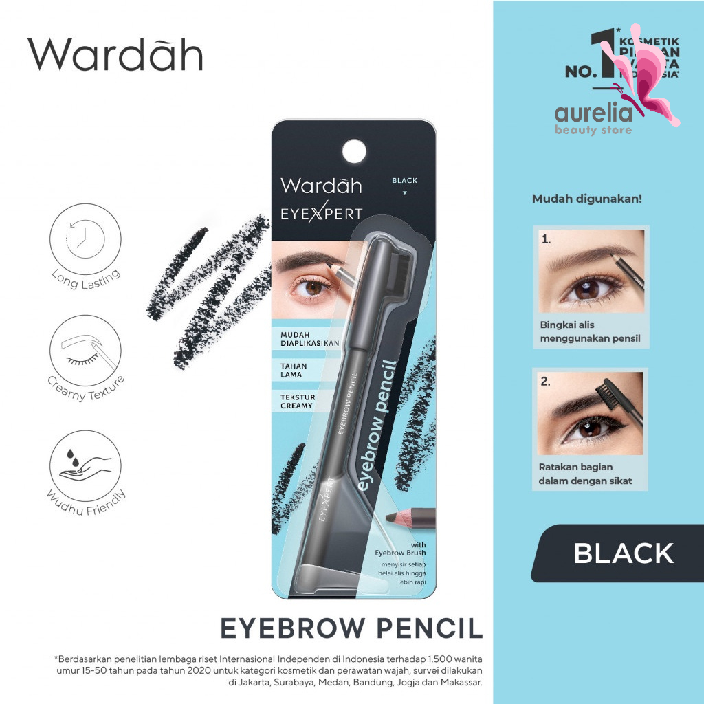 PENSIL ALIS WARDAH EYEXPERT EYEBROW PENCIL BROWN VARIAN BLACK
