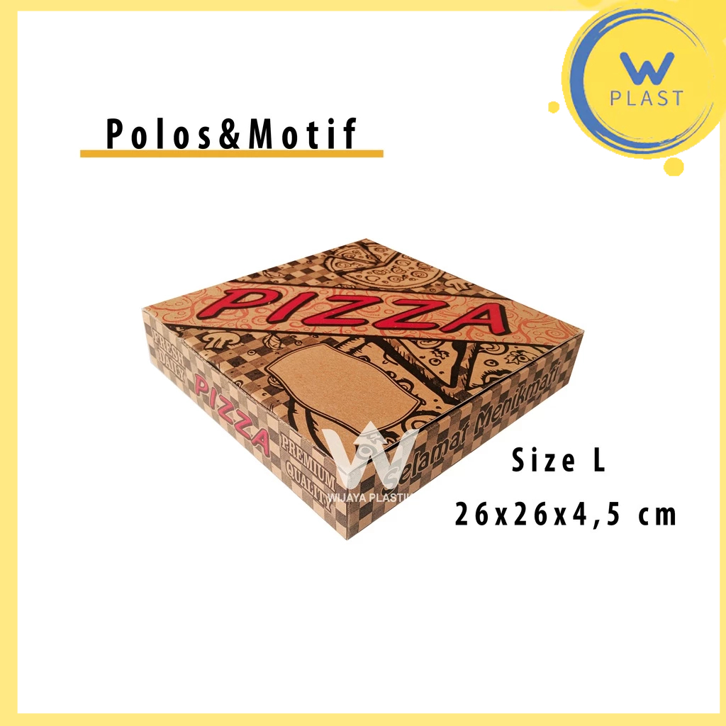 

Box Pizza ( L ) 26x26 ( Polos & Motif ) --- @Pcs | E FLUTE dus kemasan kardus corrugated coklat 26 ekonomis murah termurah kuat Pcs