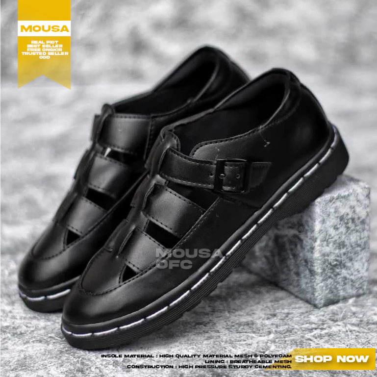 Sepatu Wanita Loafers Slop Hitam Casual Wanita