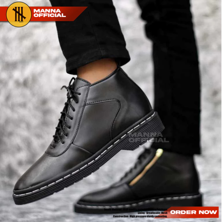 Sepatu Pantofel Docmart Pria Formal Hitam Resleting boots Pria