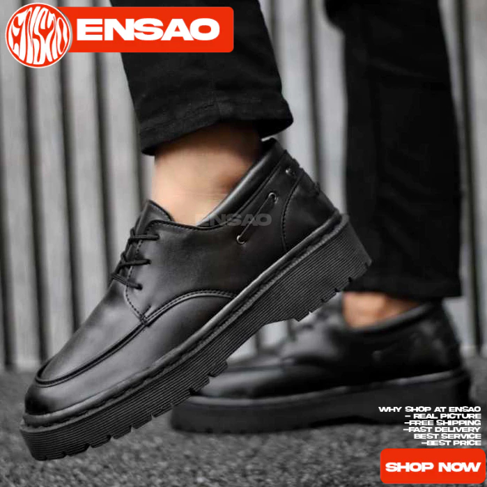 Sepatu Formal Hak Tinggi Pria Oxford Black Kerja Pria