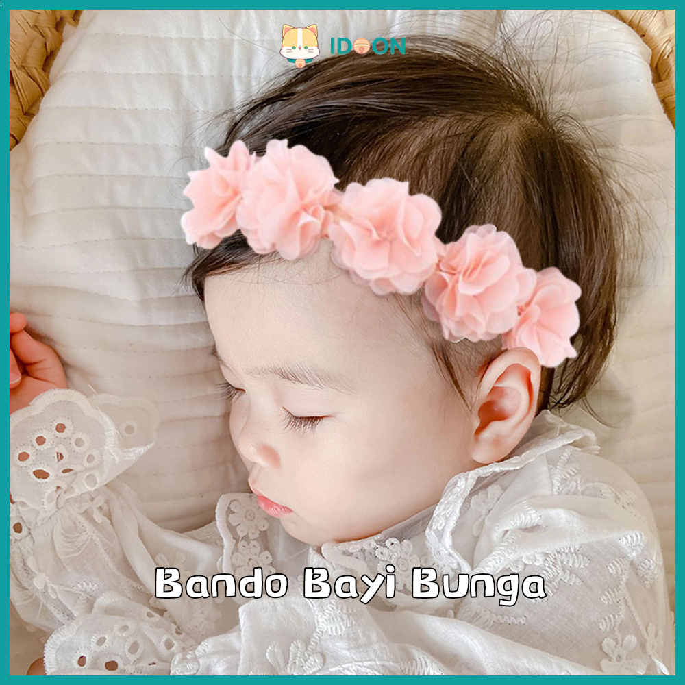 IDOON Bandana Bayi Anak Perempuan Bando Korea Headband Bando Bayi Anak Motif Bunga