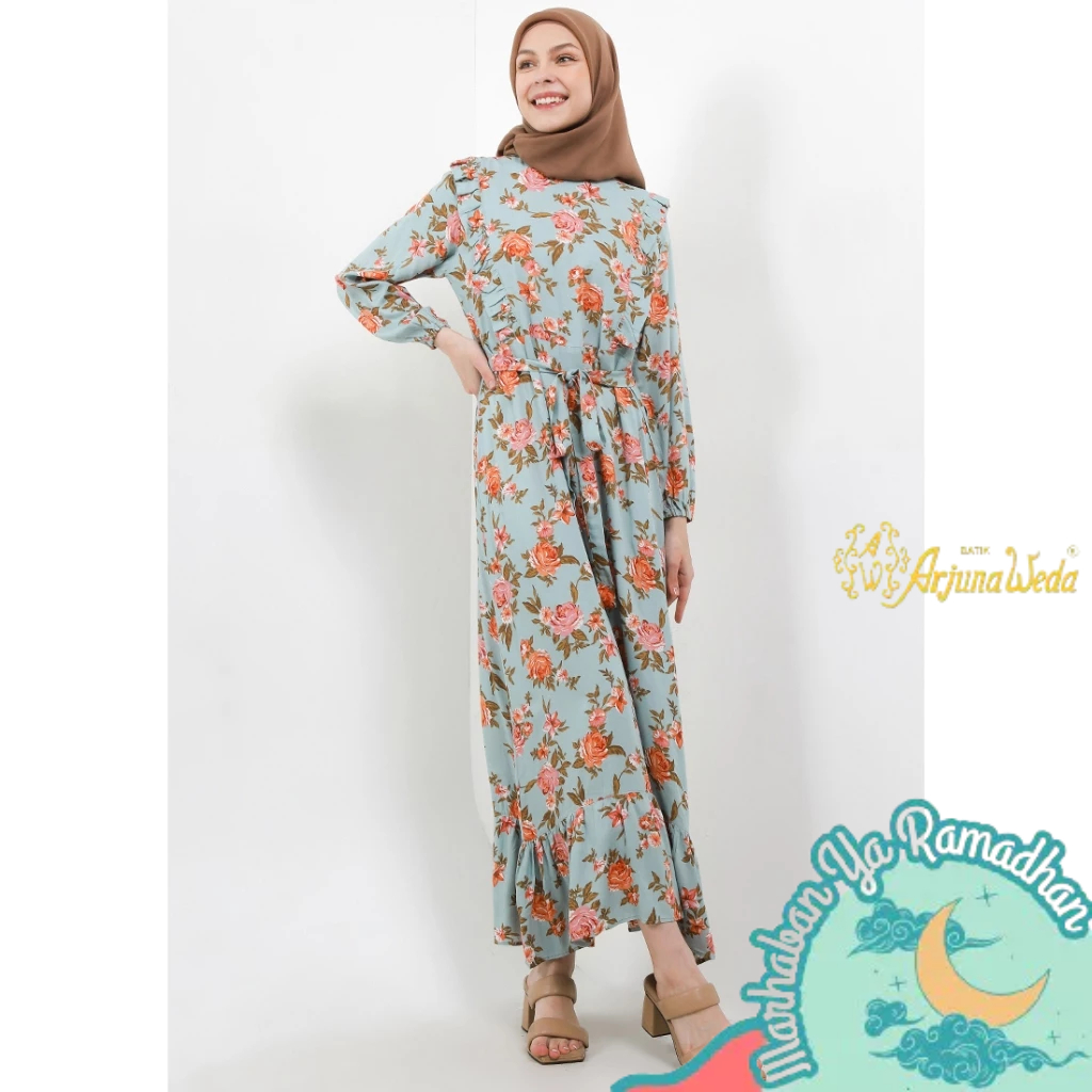 Arjuna Weda Gamis Wanita Motif Mawar