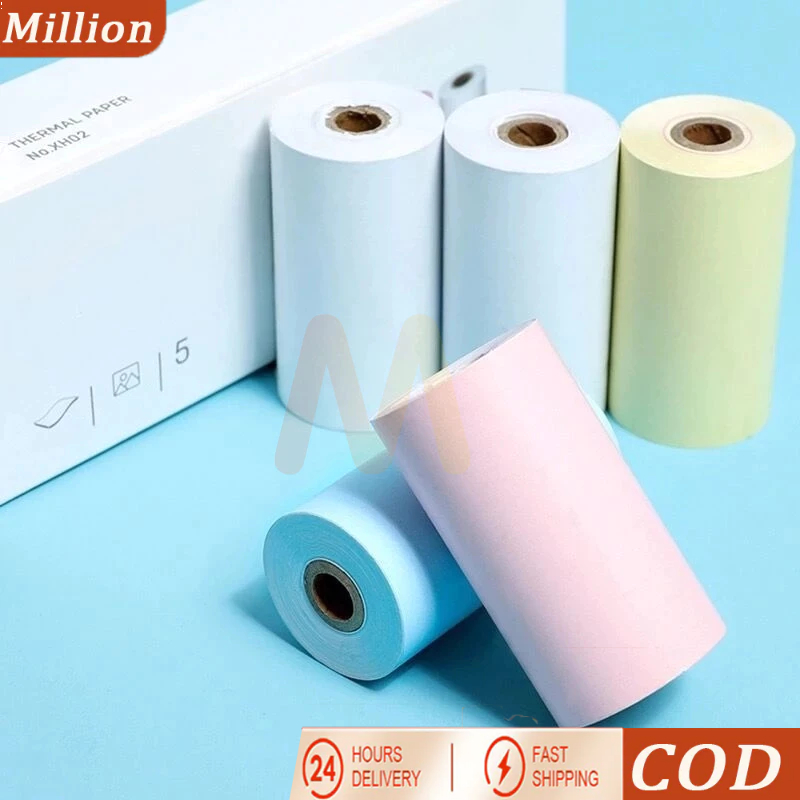 

【COD】3/5 Roll Kertas Struk Thermal Paper Roll Putih/Berwarna/Stiker 57x25 Coreless Termal EDC Thermal Printer Paper Mini