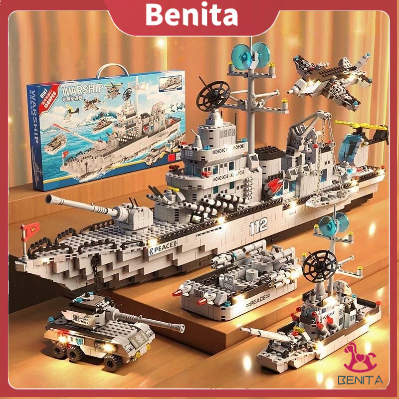 【24H】1560/651pcs kapal perang jelajah blok bangunan kecil/ Versi kecil dari 122 kapal perang / Maina