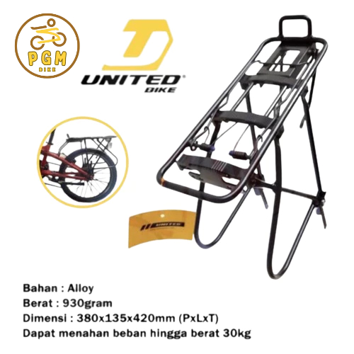 UNITED Rak Bagasi Pannier Boncengan Sepeda Belakang Touring Alloy Aloy UNITED