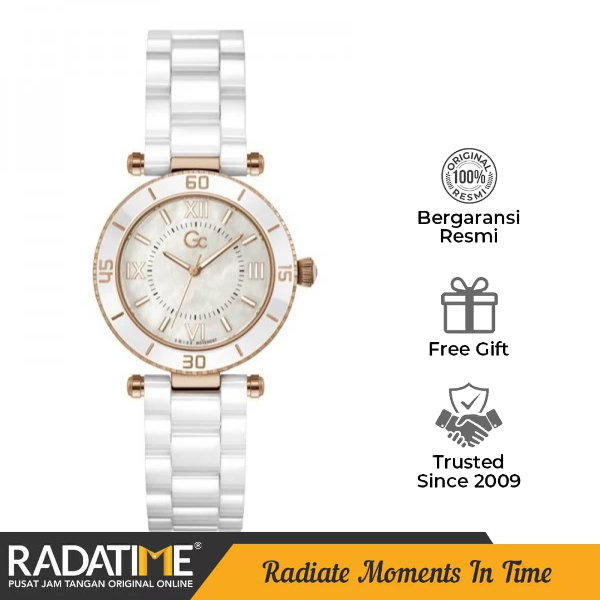 Jam Tangan Wanita Guess Collection Gc Muse Ceramic 100% Original ceramic Rose Gold Z05007L1MF