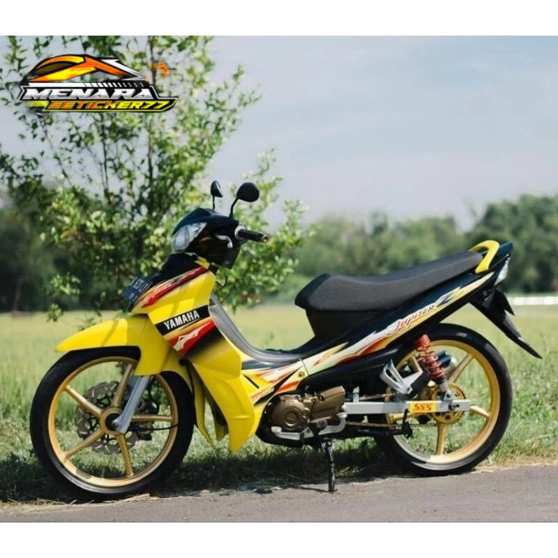 STRIPING STANDAR ORI LIST STIKER MOTOR YAMAHA JUPITER Z TAHUN 2004 HITAM KUNING