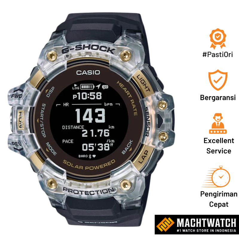 Jam Tangan Pria Casio G-Shock GBD-H1000-1A9DR G-Squad Classic Colors with Skeleton Guards Resin Band