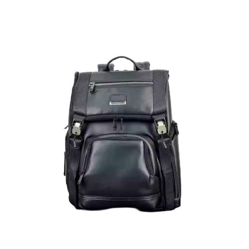 Tas  Import Tumi Ransel Lark Free Embos Kulit Hitam Leather Black Backpack Rancel Tas Gunung Travel 