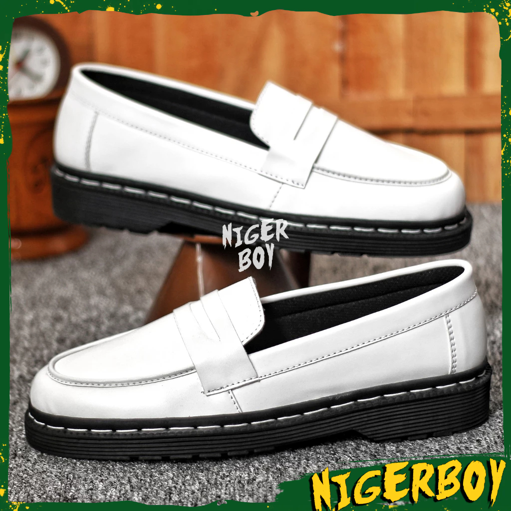 NIGERBOY Nevis - Sepatu Formal Loafers Pria Putih Docmart