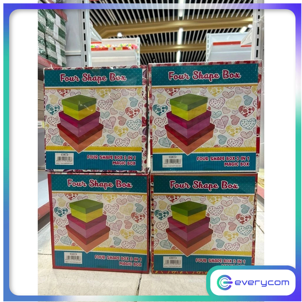 

Kotak Kado Kiky Four Shape Box 3 In 1 / Kotak Kado Isi 3 / Kotak Serbaguna / Box Kado / Kiky Four Shape Box 3 In 1