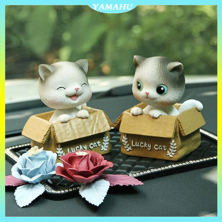 Kucing Lucky Pajangan Mobil Hiasan Pajangan Dashboard Mobil Kucing Lucu Bobble Head Cat Kepala Goyan
