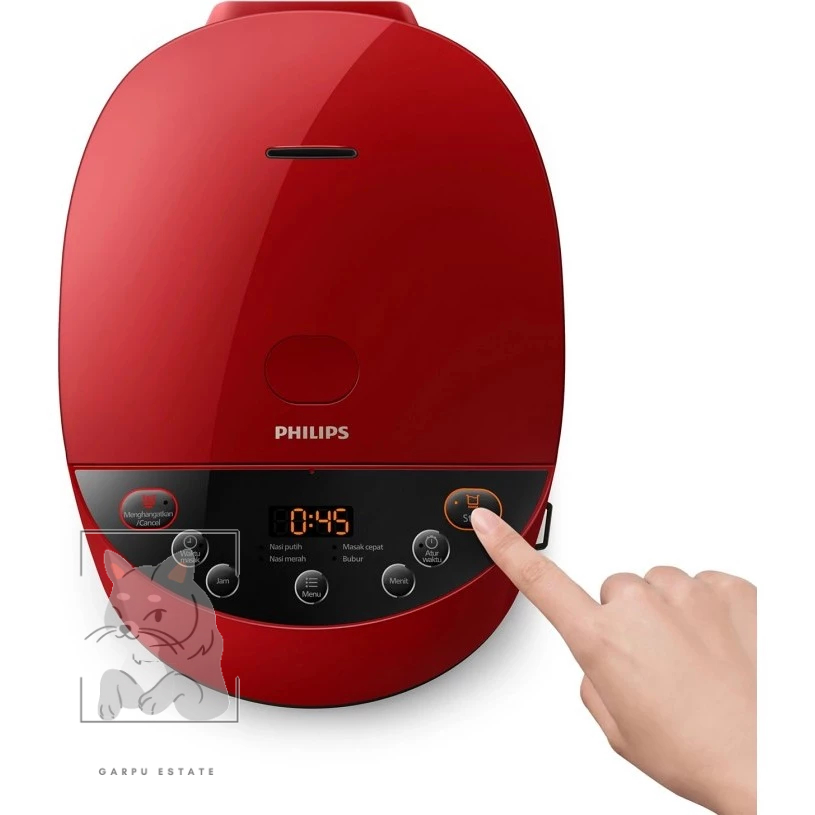 Philips Hd4515/29 Rice Cooker 1.8 Liter 5 Menu Merah