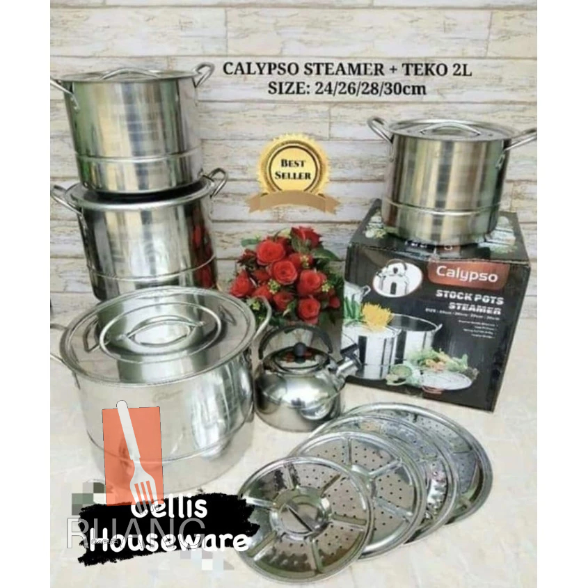 Calypso Stock Pot Steamer + Kettle 2 Liter - Stainless Cl-01