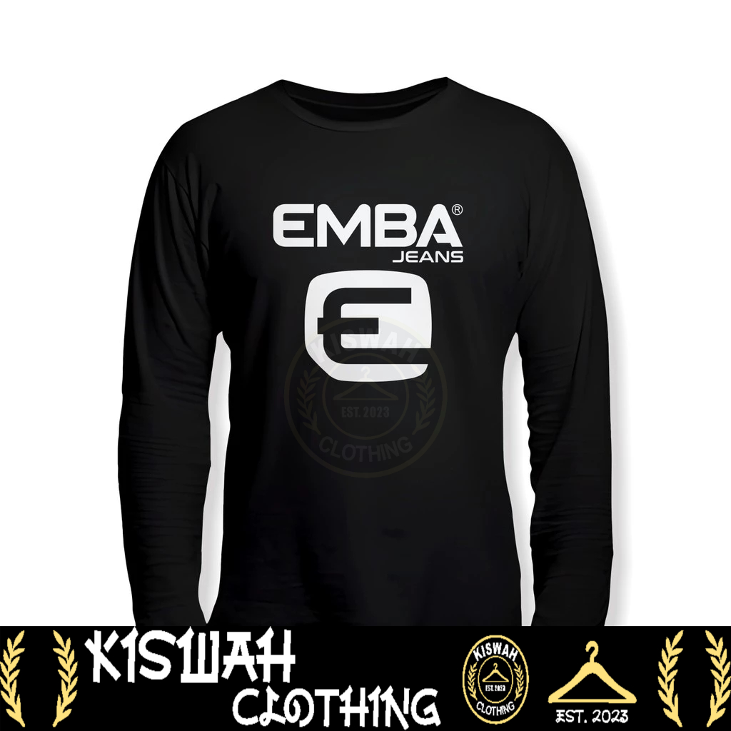 Kaos Tshirt Emba Jeans v2 Lengan Panjang Kaos Distro