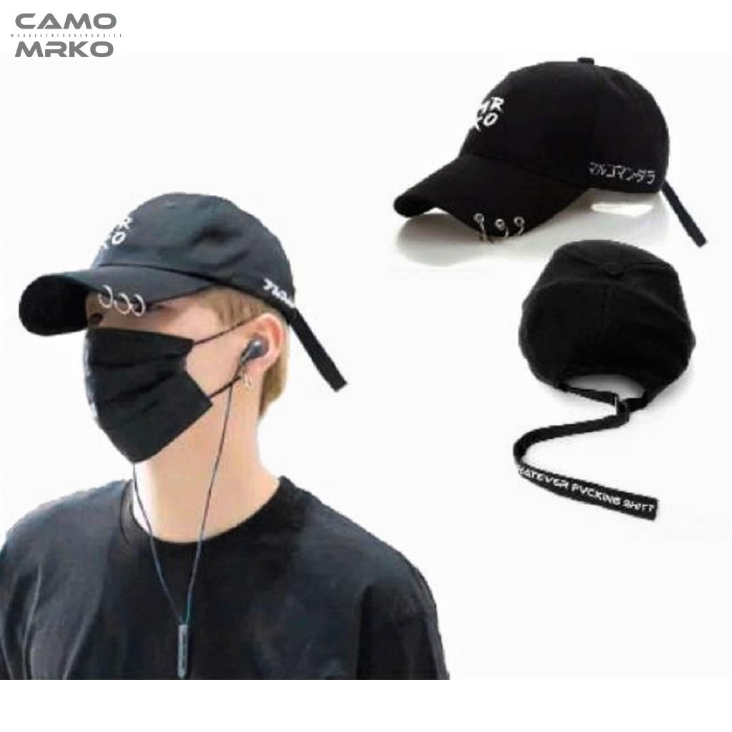 Topi Baseball Snapback Korean Distro Topi Ring Black Adjustable Original Distro CAMO MRKO Official