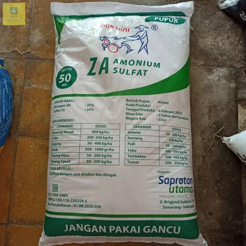 Pupuk ZA pak tani amonium zulfat 50kg.