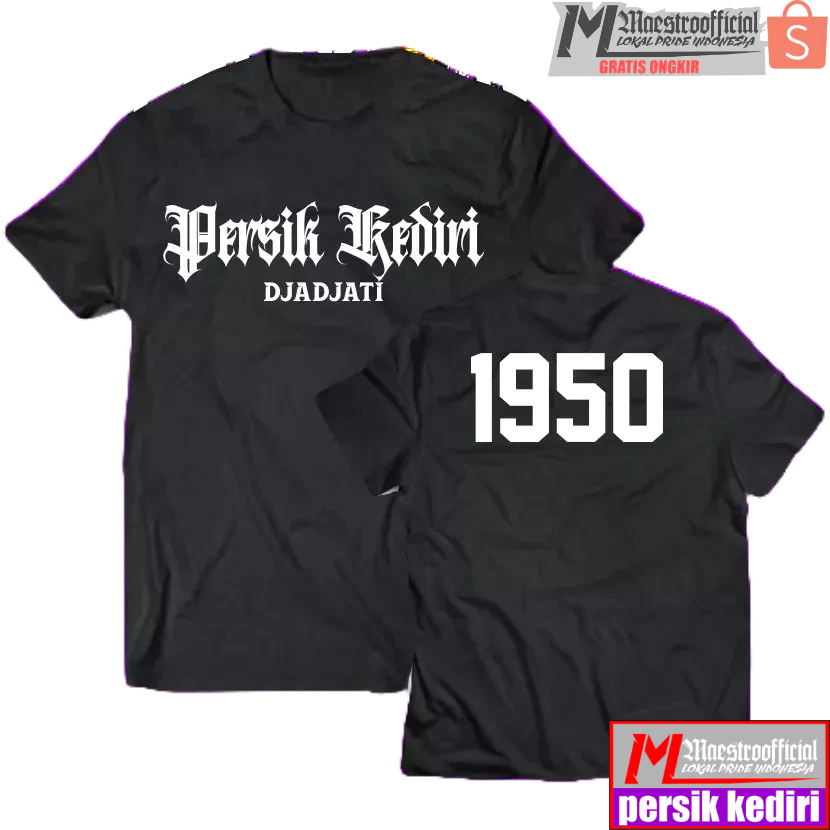 kaos persik kediri djajati 1950 kaos supporter kediri unisex
